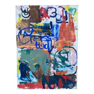 1990s Composition in Rust/Sage/Blue by Matthew Schaefer For Sale