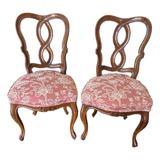 1950s Mid-Century French Provincial Pretzel-Back Chairs - Pair For Sale