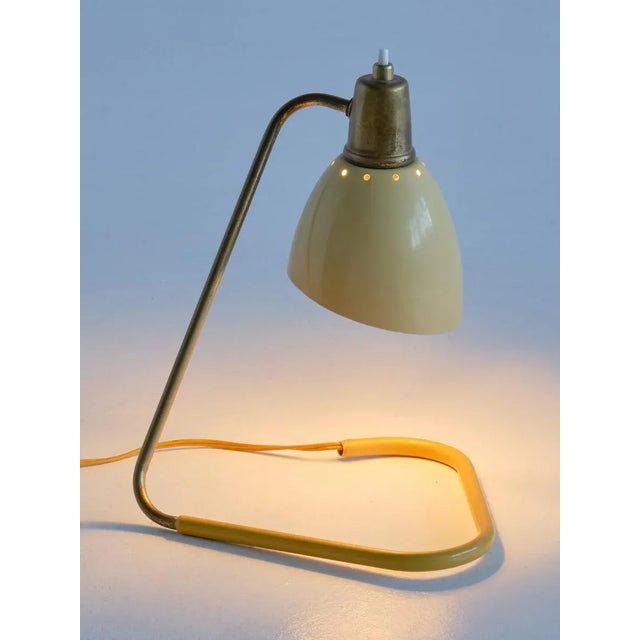 1950s Table Lamp with Yellow Adjustable Shade by Robert Caillat, France, 1950s For Sale - Image 5 of 12