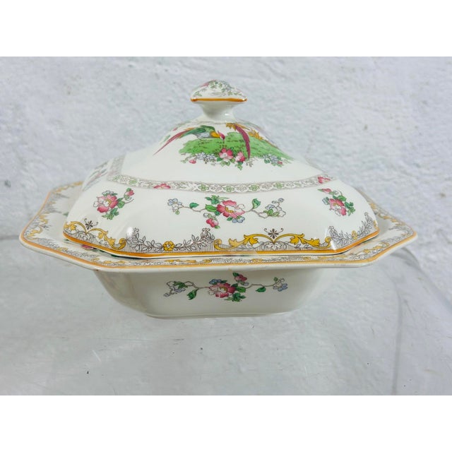 White Vintage Chinoiserie Covered Serving Dish For Sale - Image 8 of 8