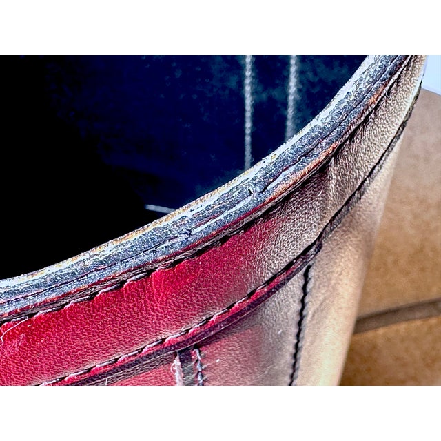French Modern Leather Waste Basket, 1970s For Sale - Image 10 of 13