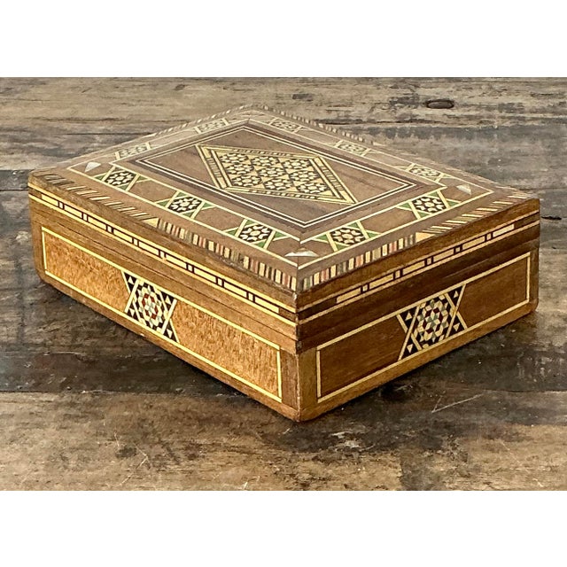 Vintage Moroccan Inlay Box For Sale In West Palm - Image 6 of 12