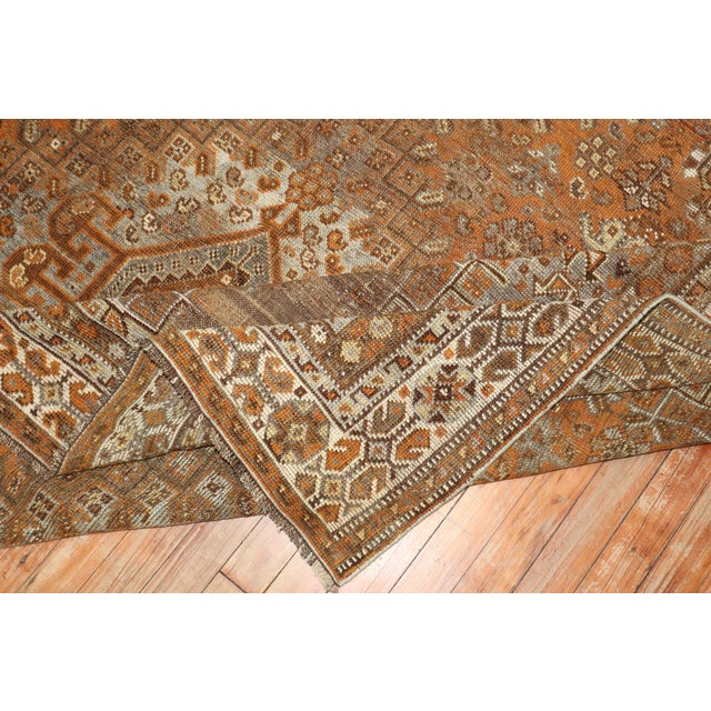 Zabihi Collection Worn Persian Tribal Shiraz Rug For Sale - Image 12 of 12
