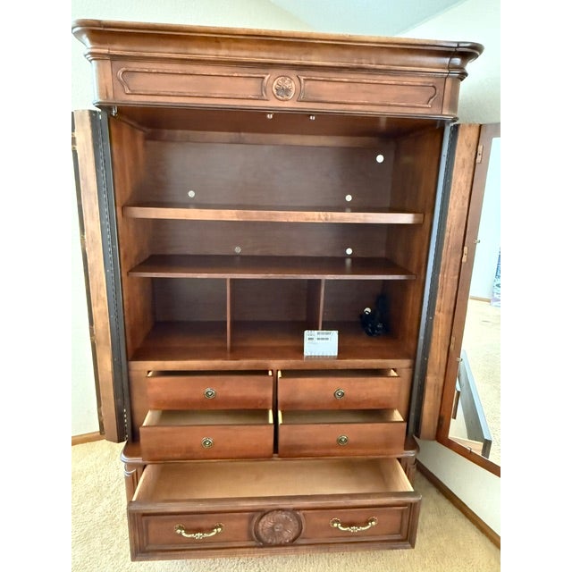 Wood Bernhardt Solid Cherry French Provincial Hi-Fi Audio Media Armoire For Sale - Image 7 of 15