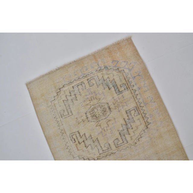 Vintage Anatolian Wool Runner, Light Beige Field With Subtle Tonal Medallions For Sale - Image 4 of 10