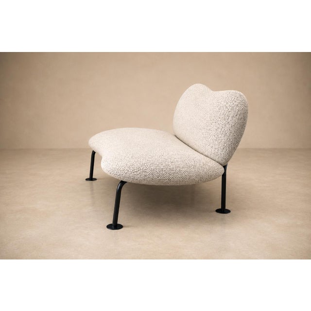 Brazilian Modern Organic Form Loveseat in Iron & Bouclé by Freijó Móveis, Brazil, 1950s For Sale - Image 10 of 18