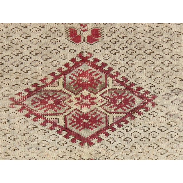 Antique Ghiordes Rug, Handmade Turkish Oriental Rug, Beige, Taupe For Sale - Image 15 of 16