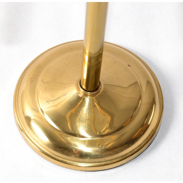 Hollywood Regency Free Standing Solid Brass Double Ring Hand Towel Holder For Sale - Image 12 of 14