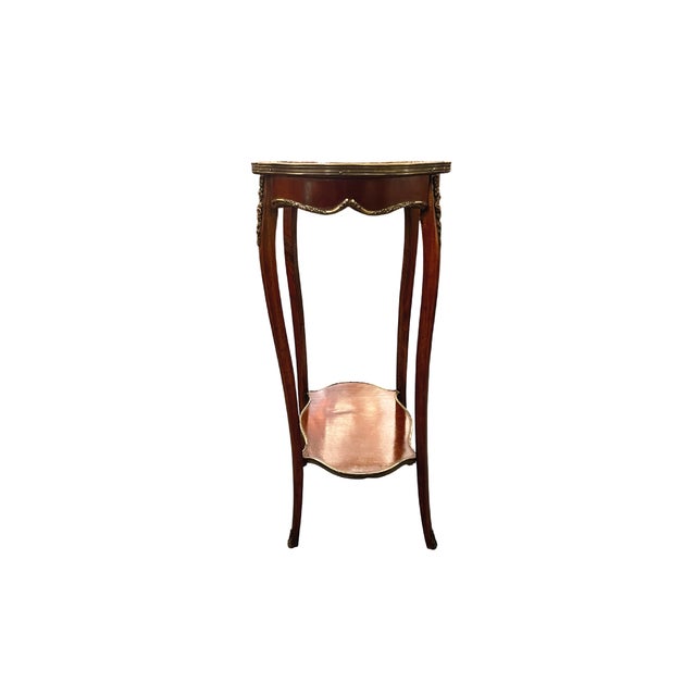 Wood French Side Table with Marquetry, 1920s For Sale - Image 7 of 12