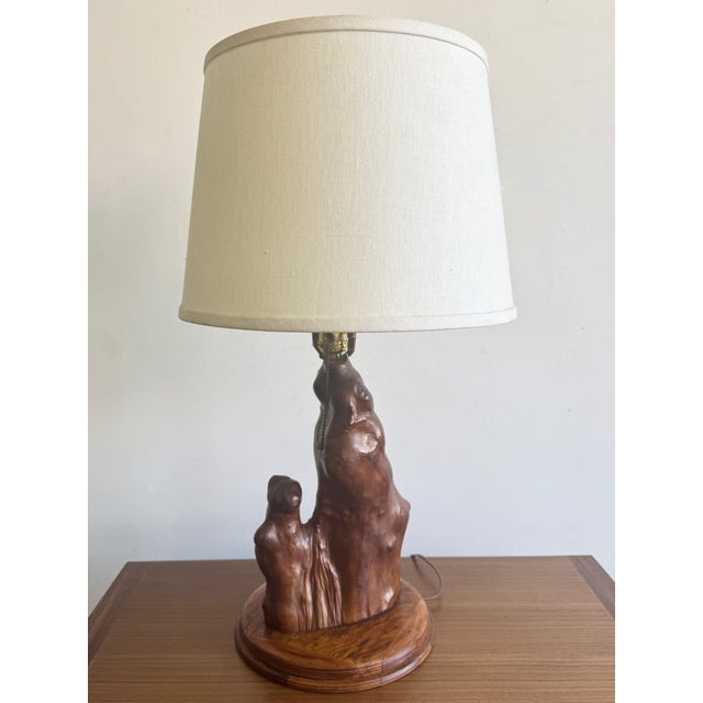 Vintage Cypress Knee Wood Table Lamp For Sale - Image 4 of 8