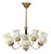 Swedish Modern, Pendant Light, Brass, Glass, Sweden, 1950s For Sale