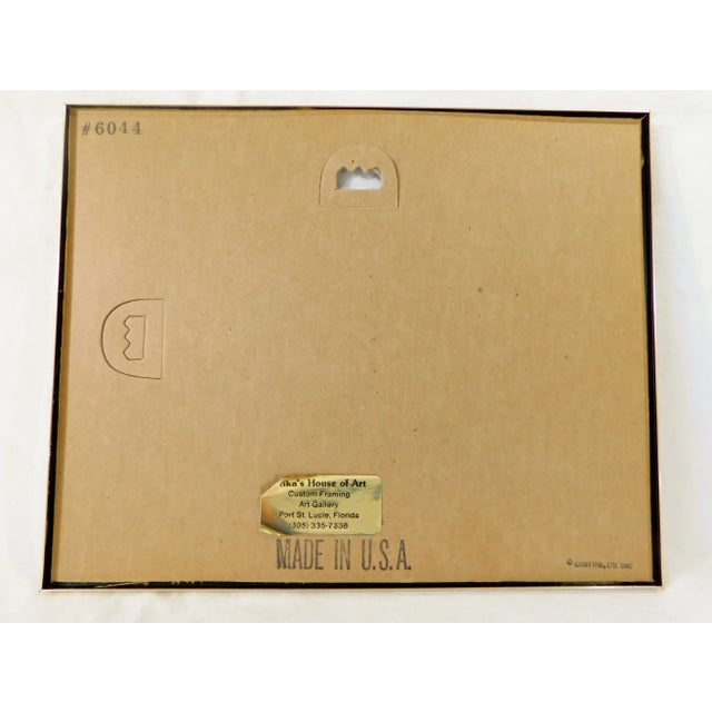 1980s Pair Vintage 1980s Black & Gold Foil Glass Floral & Bird Framed Wall Pictures For Sale - Image 5 of 10