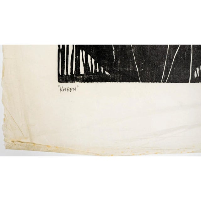 1950s Ruth Leaf Female Figure Woodcut For Sale - Image 4 of 7