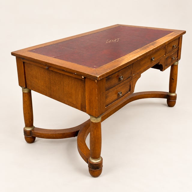 Wood 19th Century French Empire Style Mahogany Desk For Sale - Image 7 of 9