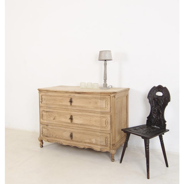 Antique German Baroque Bleached Oak Chest of Drawers, 1700s For Sale - Image 4 of 18