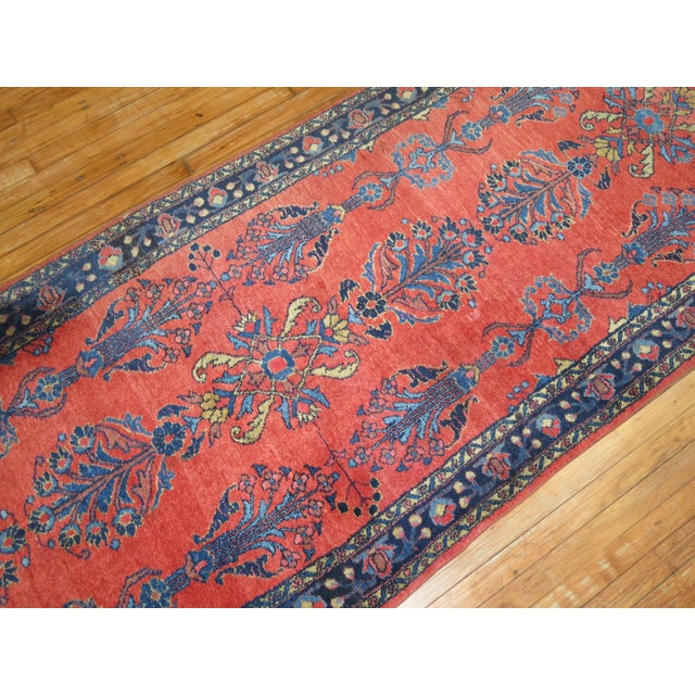 Contemporary Zabihi Collection Long Traditional Antique Persian Sarouk Runner For Sale - Image 3 of 6