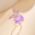 Nina Zhou Jewelry Nina Zhou One-of-a-Kind 17.9ct Pink Sapphire Diamond Butterfly on Kunzite Ring in 14k Yellow Gold, Size 7 For Sale - Image 4 of 7
