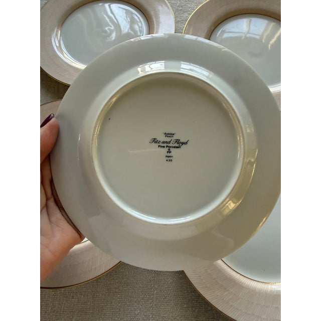 Peach 1990s Fitz and Floyd Adobe Peach 7” Plates - Set of 8 For Sale - Image 8 of 8