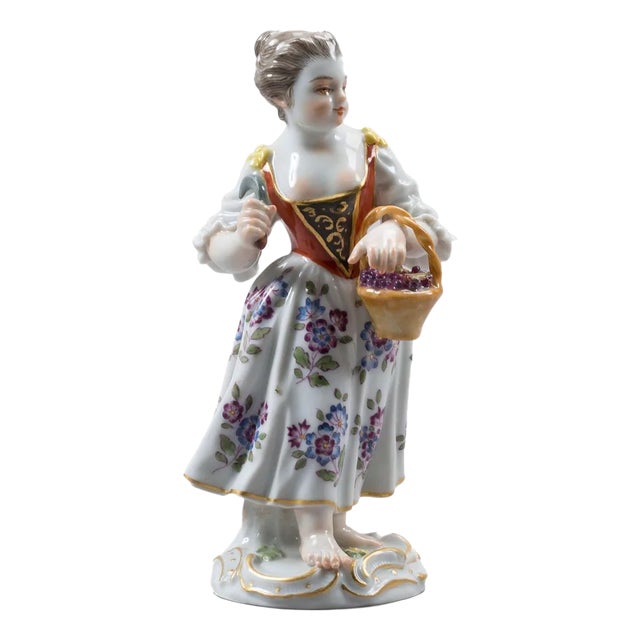 Girl with a Bowl Figurine from Meissens For Sale