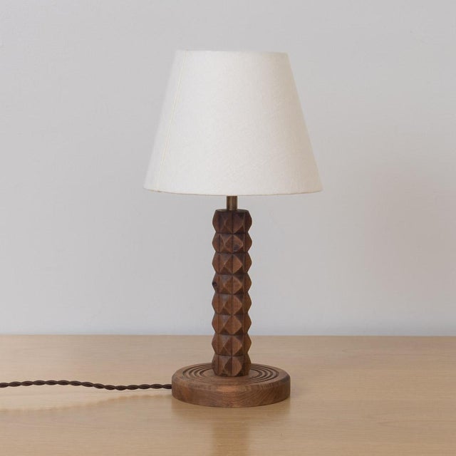 1940s 1940s French Carved Wood Table Lamp by Charles Dudouyt For Sale - Image 5 of 11