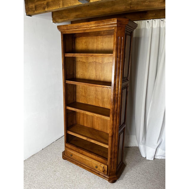 Vintage French Open Bookcase in Cherry Wood, 1950 For Sale - Image 15 of 15