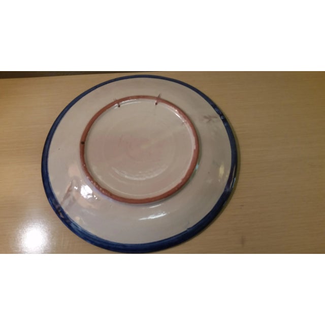 Vintage Mexican Redware Grapes Decorative Plate For Sale - Image 4 of 5