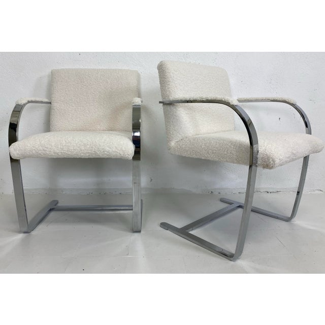 Chrome Mid 20th Century Mies Van Der Rohe Brno Chairs by Knoll For Sale - Image 8 of 8