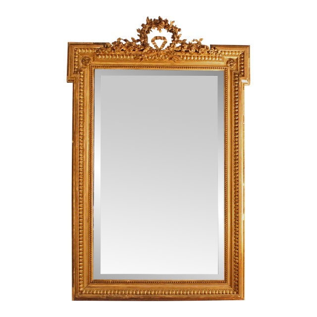 Circa 1870s French Neoclassical Revival Gilt Mirror For Sale