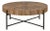 Salvaged Parquet Round Coffee Table For Sale