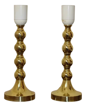Mid-Century Swedish Brass Lamps, Set of 2