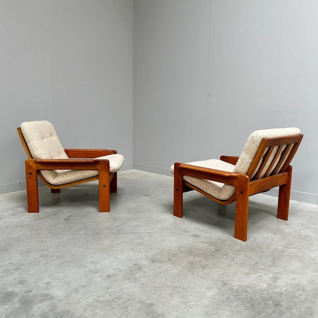Vintage Teak Lounge Chairs from EMC Møbler, Denmark, 1970s, Set of 2, in Very Good conditions. Designed 1970 to 1979 This...