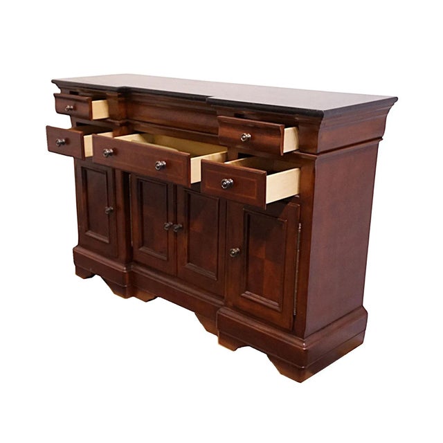 Brown Universal Furniture Cherry Contemporary Traditional Style 62" Buffet Sideboard W. Granite Top 461679 For Sale - Image 8 of 13