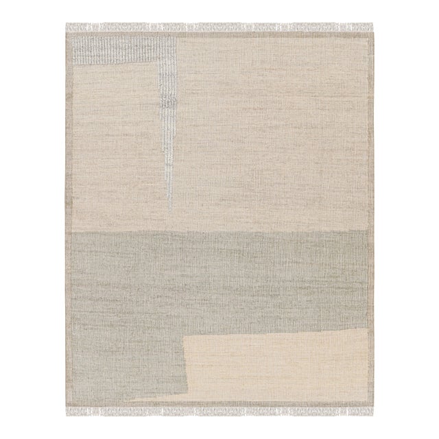 Rug & Kilim’s Abstract Flatweave in Beige with Geometric Patterns - 5x8 For Sale