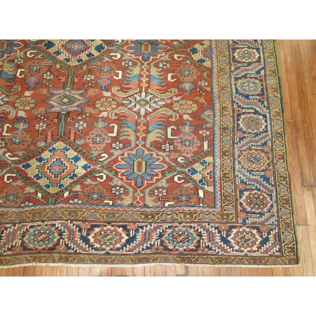 Early 20th Century Square Antique Heriz Rug, 8'11'' X 10'8'' For Sale - Image 9 of 12