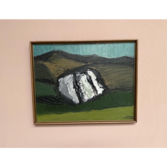 Thage Carlson, Abstract Landscape, 1950s, Oil on Panel, Framed For Sale - Image 15 of 18