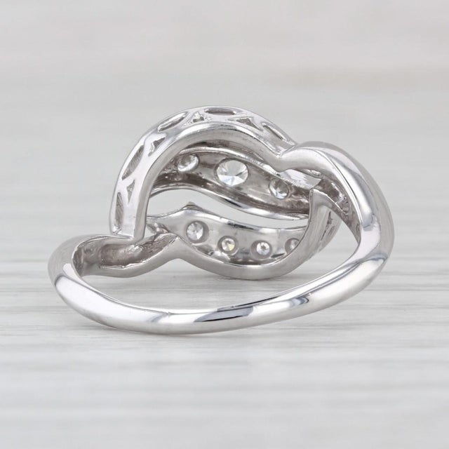 0.18ctw Scalloped Diamond Ring 14k White Gold Size 7.5 For Sale - Image 4 of 8