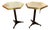 Pair of Italian Modern Black Steel and Marble Hex Tables For Sale