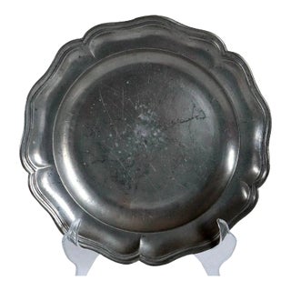 Continental Pewter Wavy Edge Multi-reed Plate For Sale