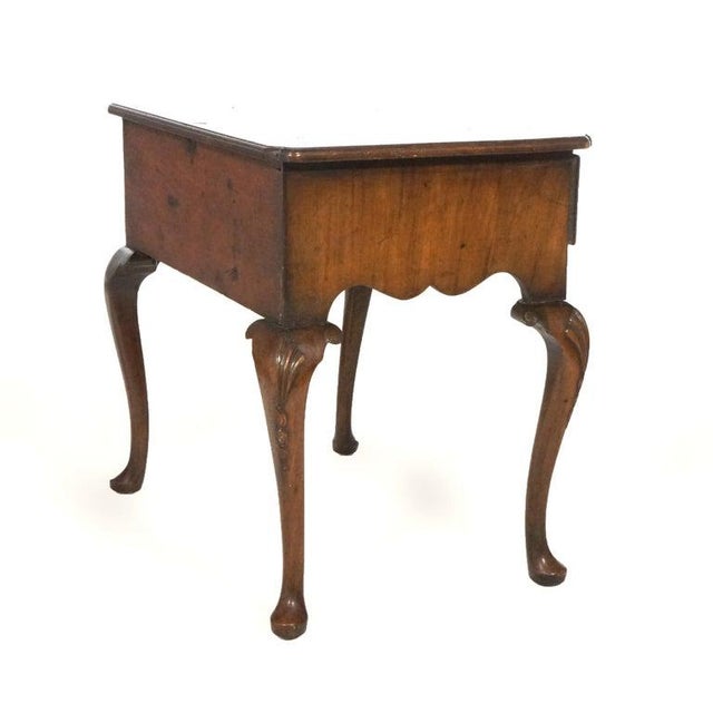 Antique English Queen Anne Carved Mahogany & Satinwood Inlaid Low Boy 18th C For Sale - Image 14 of 18