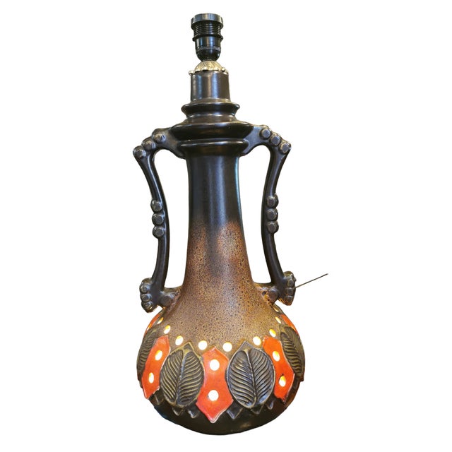 Vintage Clay Table Lamp, 1960s For Sale - Image 11 of 15