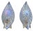 Iridescent Murano Glass Wall Lamps, Italy, 1970s, Set of 2 For Sale