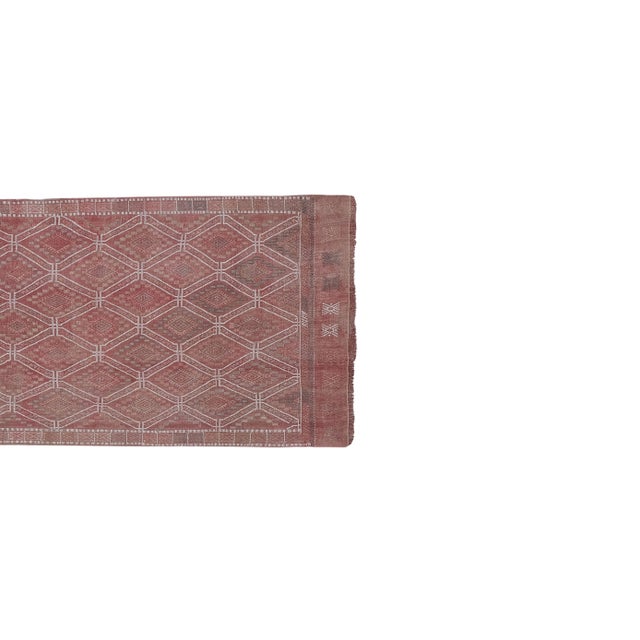 1960s Mid Century Diamond Turkish Kilim Runner Rug For Sale - Image 5 of 13