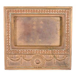 Tiffany Studios New York Adam Bronze Doré and Enamel Desk Calendar Frame or Picture Frame For Sale