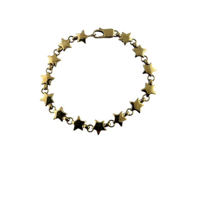 Contemporary Late 20th Century Tiffany & Co 14k Yellow Gold Star Link Bracelet For Sale - Image 3 of 9