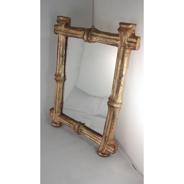 Florentine Gilded Faux Bamboo Accent Mirror For Sale - Image 4 of 6