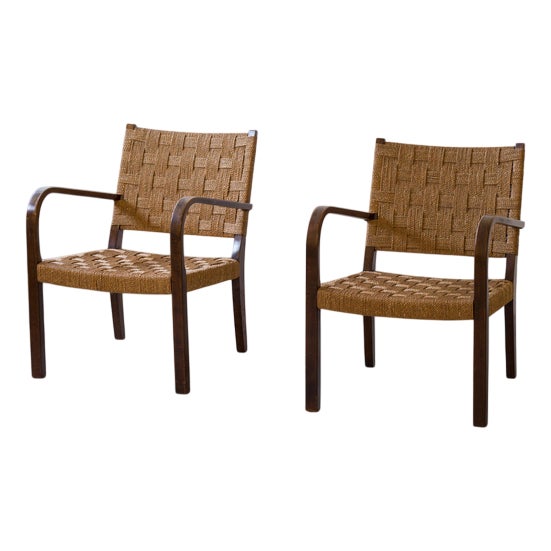 Lounge Chairs by Axel Larsson for Gemla, Set of 2 For Sale