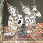 Asian Antique Vintage Thai Silk Painting Framed Musicians Playing Saw Sam Sai & Gong Wong 16" For Sale - Image 3 of 6