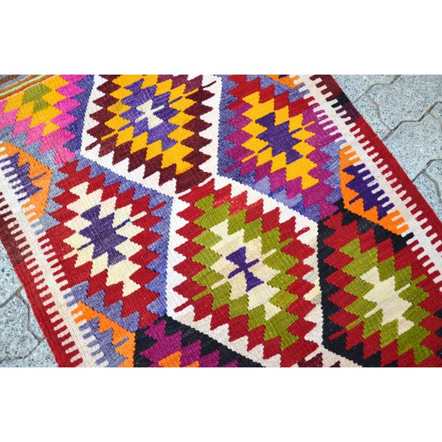 1960s 1960s Turkish Handmade Kilim Rug For Sale - Image 5 of 11