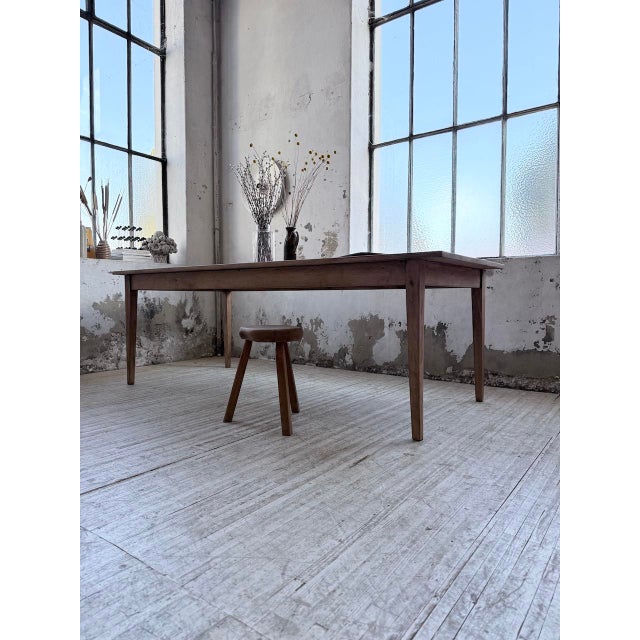 Wood Vintage Farm Table in Cherry Wood, 1970s For Sale - Image 7 of 18