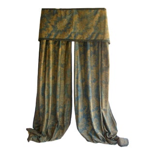 Antique Fortuny Pair of Curtains and a Valence Pair Number Two For Sale